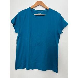 St. John's Bay 100% Cotton Short Sleeve Classic Crewneck Tee - Teal Blue - Large